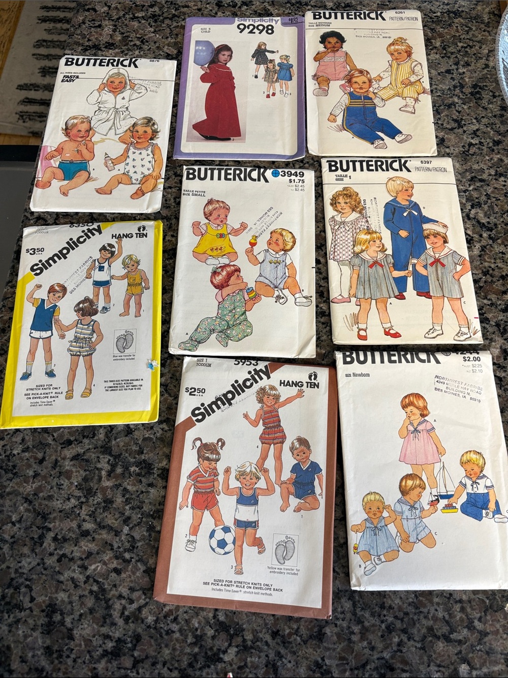 Uncut vintage Kids Sewing Pattern Lot of 8 Butterick Simplicity Patterns